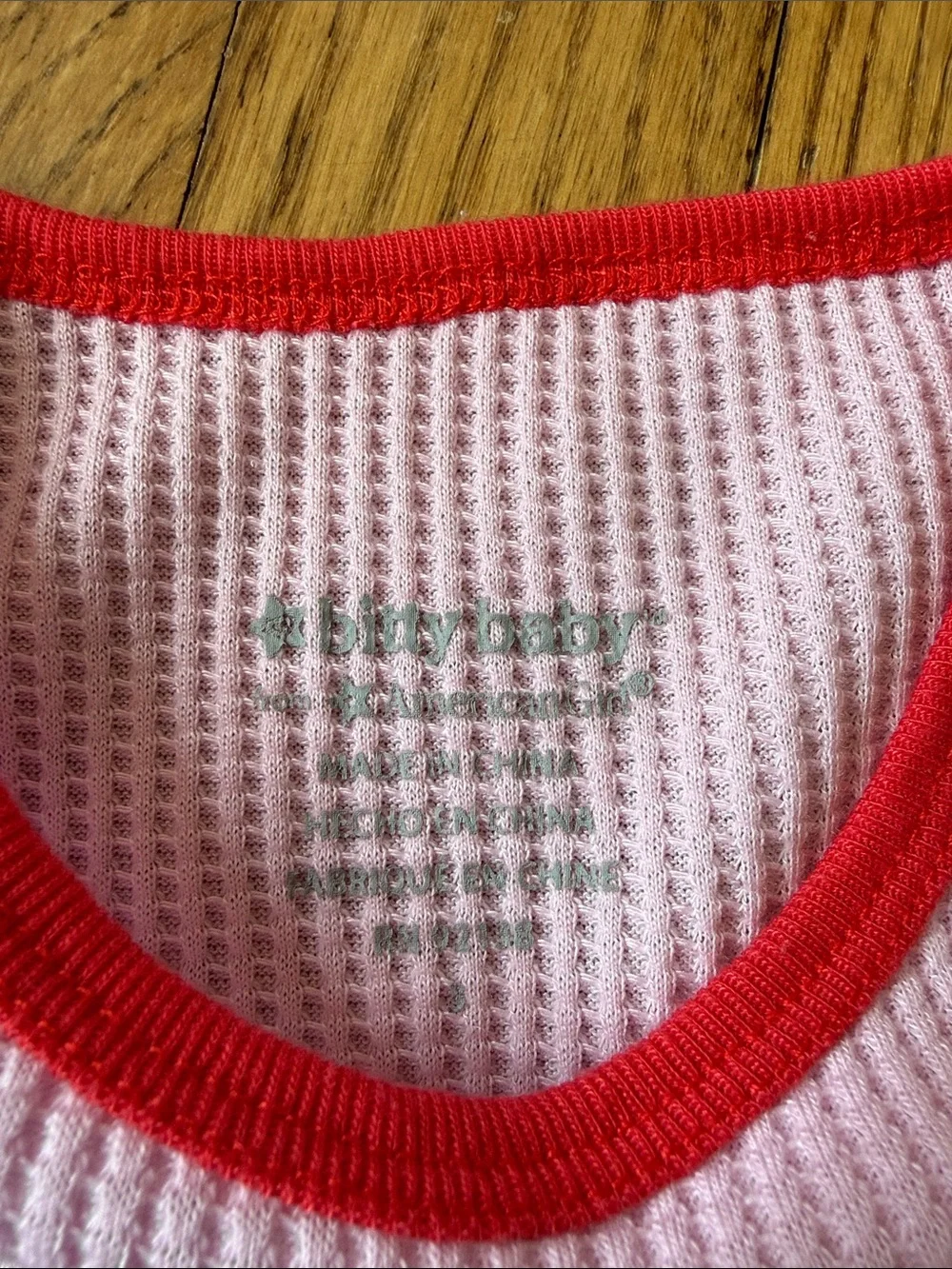 American Girl Pink and Red Candy Cane Holiday Pajama Set